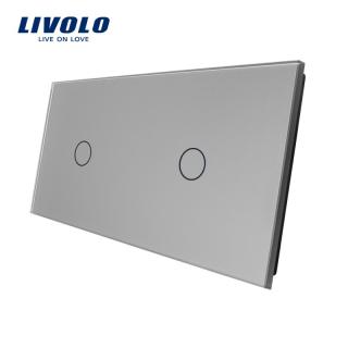 LIVOLO VL-C7-C1/C1-15 dvojitý rámik - strieborný (Dvojitý rámik pre vypínače a tlačidlá vl-c7-c1/c1-15)