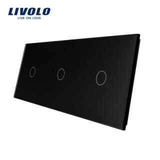 LIVOLO VL-C7-C1/C1/C1-12 trojitý rámik - čierny (Trojitý rámik pre vypínače a tlačidlá vl-c7-c1/c1/c1-12)