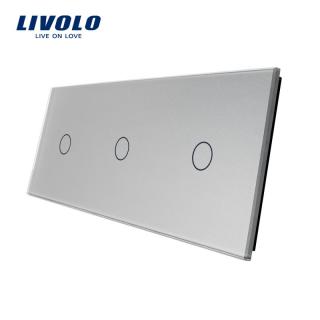 LIVOLO VL-C7-C1/C1/C1-15 trojitý rámik - strieborný (Trojitý rámik pre vypínače a tlačidlá vl-c7-c1/c1/c1-15)