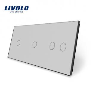 LIVOLO VL-C7-C1/C1/C2-15 trojitý rámik - strieborný (Trojitý rámik pre vypínače a tlačidlá vl-c7-c1/c1/c2-15)
