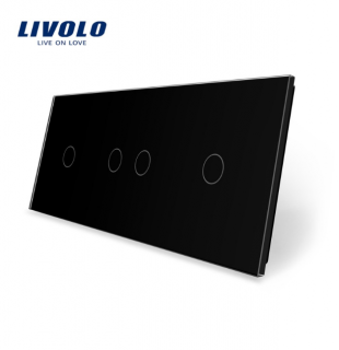 LIVOLO VL-C7-C1/C2/C1-12 trojitý rámik - čierny (Trojitý rámik pre vypínače a tlačidlá vl-c7-c1/c2/c1-12)