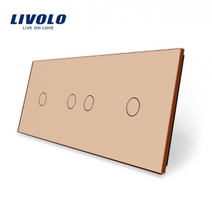 LIVOLO VL-C7-C1/C2/C1-13 trojitý rámik - zlatý (Trojitý rámik pre vypínače a tlačidlá vl-c7-c1/c2/c1-13)