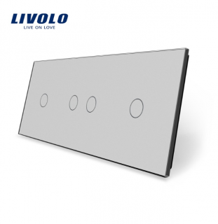 LIVOLO VL-C7-C1/C2/C1-15 trojitý rámik - strieborný (Trojitý rámik pre vypínače a tlačidlá vl-c7-c1/c2/c1-15)