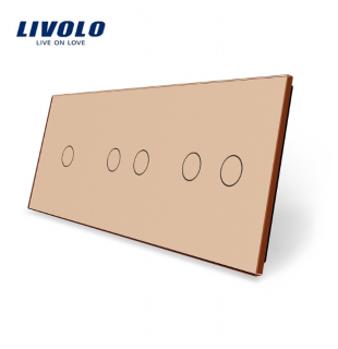 LIVOLO VL-C7-C1/C2/C2-13 trojitý rámik - zlatý (Trojitý rámik pre vypínače a tlačidlá vl-c7-c1/c2/c2-13)