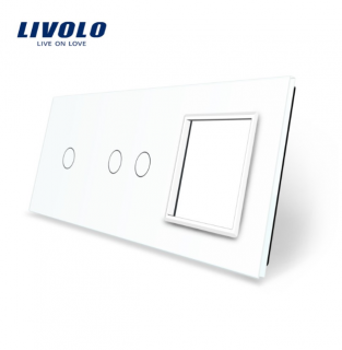 LIVOLO VL-C7-C1/C2/SR-11 trojitý rámik - biely (Trojitý rámik pre vypínače a moduly vl-c7-c1/c2/sr-11)