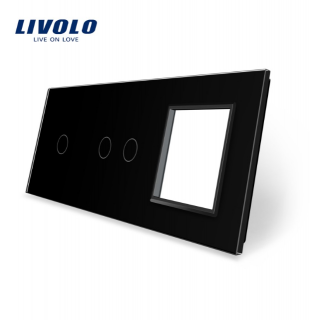 LIVOLO VL-C7-C1/C2/SR-12 trojitý rámik - čierny (Trojitý rámik pre vypínače a moduly vl-c7-c1/c2/sr-12)