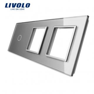 LIVOLO VL-C7-C1/SR/SR-15 trojitý rámik - strieborný (Trojitý rámik pre vypínače a moduly vl-c7-c1/sr/sr-15)