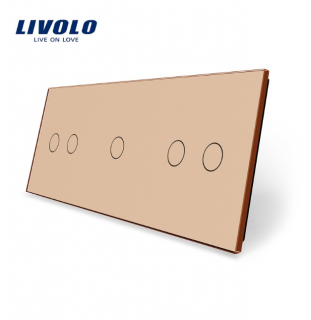LIVOLO VL-C7-C2/C1/C2-13 trojitý rámik - zlatý (Trojitý rámik pre vypínače a tlačidlá vl-c7-c2/c1/c2-13)