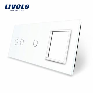 LIVOLO VL-C7-C2/C1/SR-11 trojitý rámik - biely (Trojitý rámik pre vypínače a moduly vl-c7-c2/c1/sr-11)