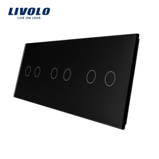 LIVOLO VL-C7-C2/C2/C2-12 trojitý rámik - čierny (Trojitý rámik pre vypínače a tlačidlá vl-c7-c2/c2/c2-12)