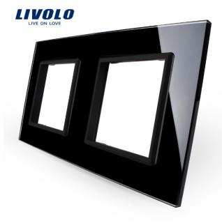 LIVOLO VL-C7-SR/SR-12 dvojitý rámik - čierny (Dvojitý rámik pre vypínače a tlačidlá vl-c7-sr/sr-12)