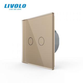 LIVOLO VL-C702CHR-13 Bezpot. tlačidlo č.2/0 + RF (12-24V) (Radenie č.2/0 - dvojpólové tlačidlo vl-c702chr-13)