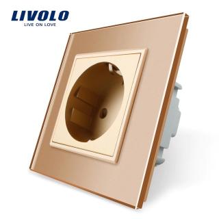 LIVOLO VL-C7C1-13 Elektrická zásuvka EU - zlatá (SCHUKO zásuvka vl-c7c1-13)