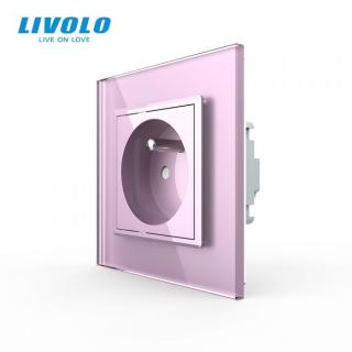 LIVOLO VL-C7C1FR-17 Elektrická zásuvka FR - ružová (Zásuvka s ochranným kolíkom)
