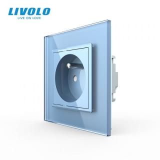 LIVOLO VL-C7C1FR-19 Elektrická zásuvka FR - modrá (Zásuvka s ochranným kolíkom)
