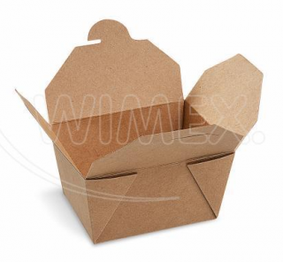 Food box (PAP-FSC Mix/PET) nepremastiteľný kraft `S` 110 x 95 x 65 mm 700ml [50 ks]