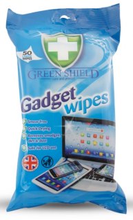 Green Shield Gadget Wipes na obrazovky, laptopy, telefony vlhčené ubrousky 50 ks