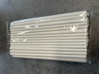 Slamky papierové PREMIUM biele 20 cm, Ø 6 mm [100 ks]