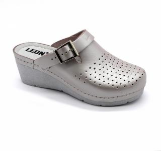 Leon 1000 Dámska zdravotná celokožená obuv - Klinový opätok Farba obuvi: Perla, Veľkosť obuvi: 36
