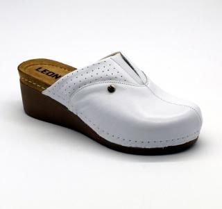 Leon 1002 Dámska zdravotná celokožená obuv - Klinový opätok Farba obuvi: Biela, Veľkosť obuvi: 36
