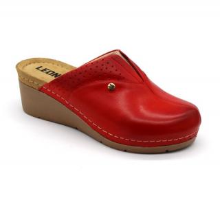 Leon 1002 Dámska zdravotná celokožená obuv - Klinový opätok Farba obuvi: Červená, Veľkosť obuvi: 36