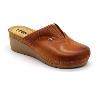 Leon 1002 Dámska zdravotná celokožená obuv - Klinový opätok Farba obuvi: Hnedá, Veľkosť obuvi: 36