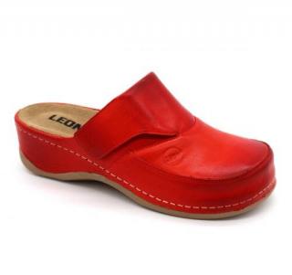 Leon 2019 Dámska zdravotná celokožená obuv uzavretá Farba obuvi: Červená, Veľkosť obuvi: 36
