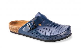 Leon 4700 Pánske celokožené korkové vsuvky Farba obuvi: Modrá, Veľkosť obuvi: 44