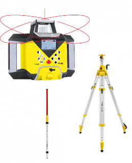 Set 2 Rotačný laser s červeným lúčom NL720R s meracou latou LS-24 a so statívom s výsuvným ramenom SJJ32 + prijímač s milimetrovou stupnicou RD500R