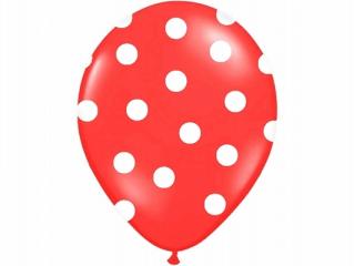 Balón Dots červený (6ks)