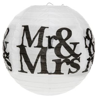 Dekoračný lampión biely Mr&Mrs (2ks)