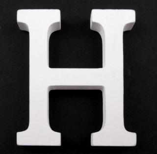 Drevené písmeno  H  biele 8cm