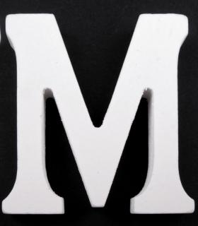 Drevené písmeno  M  biele 8cm
