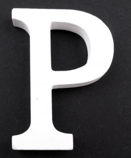 Drevené písmeno  P  biele 8cm