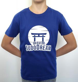 T-shirt JUDO detské (Tričko detské modré + logo biele Japonská Brána)