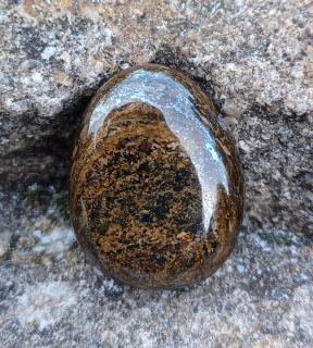 Bronzit vŕtaný kameň (26 x 20 x 11 mm)