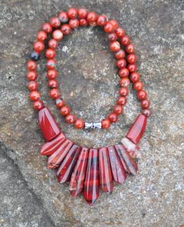 Jaspis červený náhrdelník