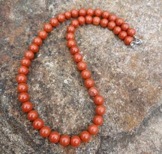 Jaspis červený náhrdelník (guľôčky 8 mm)
