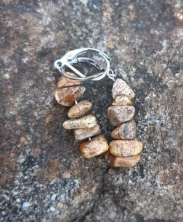 Jaspis obrázkový náušnice (sekané kamene 5- 10 mm)