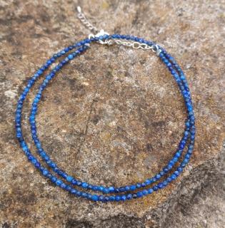 Lapis lazuli jemný náhrdelník  (fazetované guľôčky 2 mm)