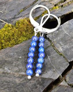 Lapis lazuli náušnice  (guľôčky 3 mm)