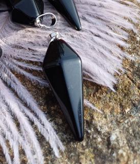 Obsidián kyvadlo prívesok (38 x 16 x 14 mm)