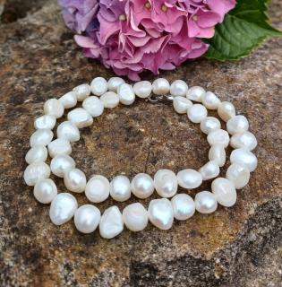 Perly biele náhrdelník (cca 8 mm)