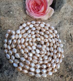 Perly marhuľové náhrdelník 160 cm