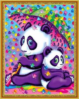 Diamantové maľovanie - Maľovaná panda  Vrátane predtlačeného ozdobného rámu