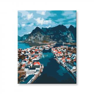 Maľovanie podľa čísel - Nórske mestečko