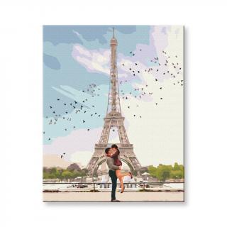 Maľovanie podľa čísel - Zamilovaný pár v Paríži