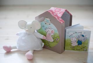 Myška darčekový set DELUXE knižka + hračka 25cm myska-meiya