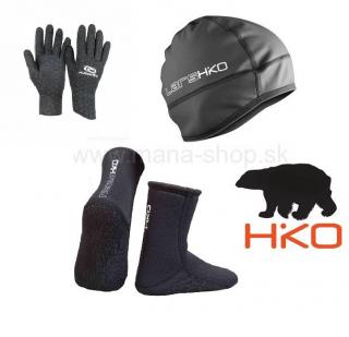 Čiapka LARS + rukavice AROPEC ULTRASTRETCH 2 mm + ponožky NEO 3.0 HIKO (Set pre ľadové medvede - otužilcov 1)