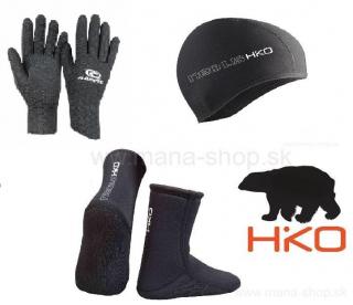 Čiapka NEO 1.5 + rukavice AROPEC ULTRASTRETCH 2 mm + ponožky NEO 3.0 HIKO (Set pre ľadové medvede - otužilcov)